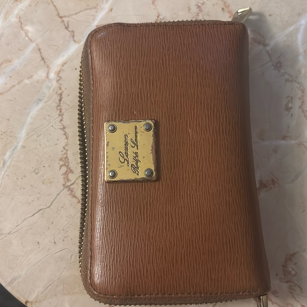 Preowned light brown Ralph Lauren walletet